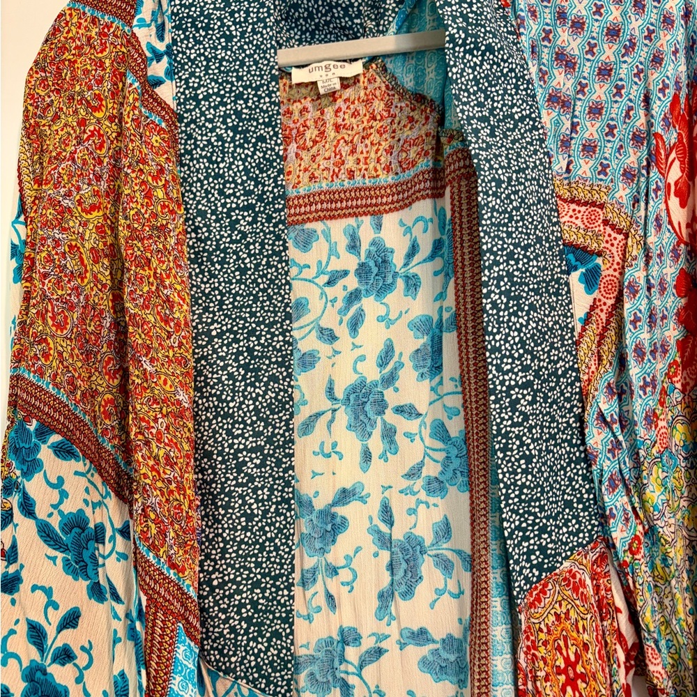 Boho Patchwork Open Kimono Jacket - Multicolor - image 2